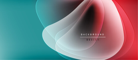 Abstract flowing lines, vibrant colors blend. Turquoise, red, white create dynamic visual effect. Modern design element.