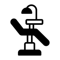 Dentist Chair Semi Solid Vector Icon