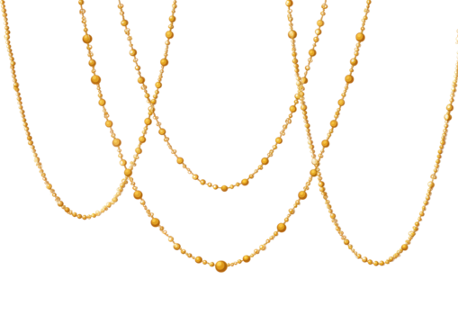 Three gold chains, overlapping, dangle