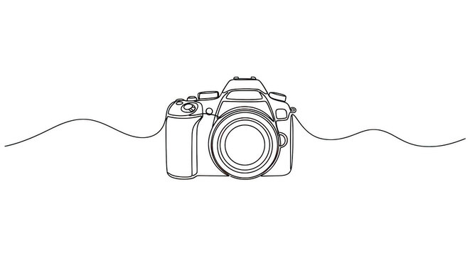 Dslr Camera Line Art Minimalist Design