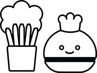 french food vector illustration