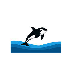 Obraz premium orca breaching above ocean surface