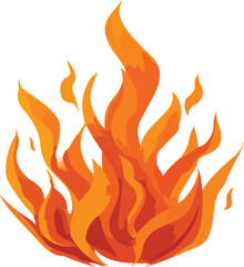 Flaming Fun: A Cartoon Illustration of Fire,  vector illustration	
