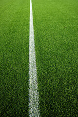 green artificial turf with a clean white line