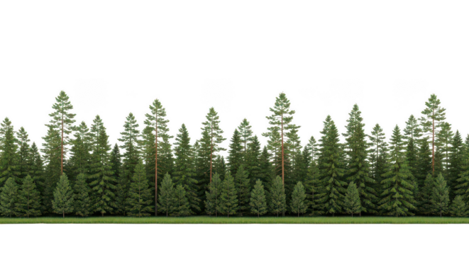Evergreen Forest Tree Line Nature Border