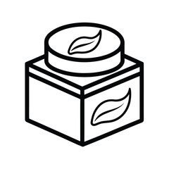 Clean black outline vector graphic for natural lip scrub packaging