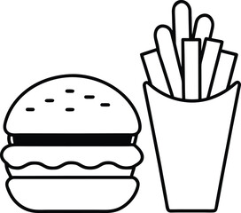 french food vector illustration