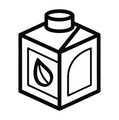 Clean black outline of a body wash box on a white background