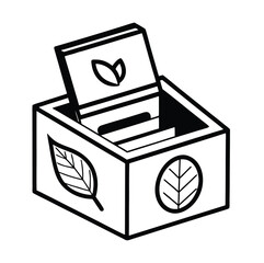 Clean outline of a box for organic nail care products