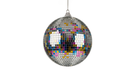 Disco Ball Ornament Hanging Black Background