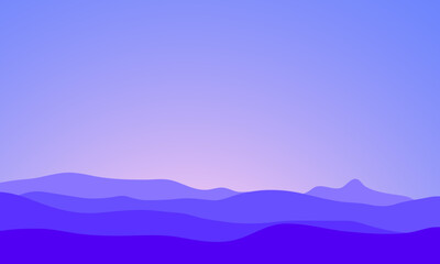 minimal abstract landscape with smooth purple wave layers in peaceful gradient background style.