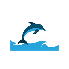 Fototapeta premium dusky dolphin jumping in front of a wave