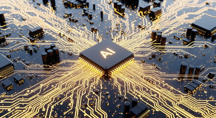 Artificial Intelligence Core A Futuristic Circuitry Concept