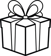 Flat Gift Box with Ribbon Elegant Vector Design for Packaging