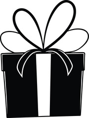 Flat Gift Box with Ribbon Vector Illustration for Packaging Design