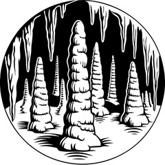 stalagmite (linocut style)