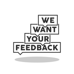 We want your feedback icon with shadow