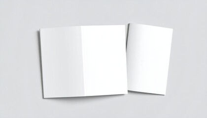 Blank Brochure Mockup with Shadow on Gray Surface, Isolated and Clean