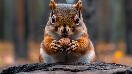 squirrel in the park, squirrel eating nuts