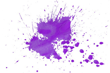 Purple splash watercolor brush isolated on transparent background