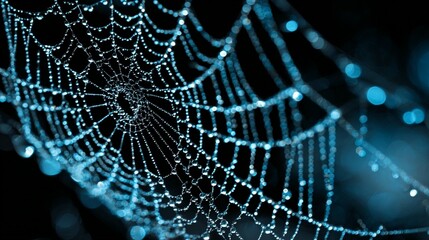 Dew drops spiderweb pattern