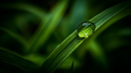 Dewdrop on grass blade