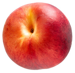 Japanese Snow White Peach isolated on white background, Fresh White Peach on White Background With clipping path, High resolution photography PNG File.