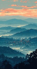 Fototapeta premium Misty mountain range at dawn (4)