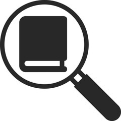 Magnifying glass focusing on book to show research, study, and knowledge exploration.