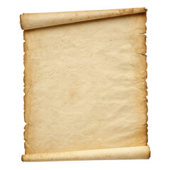 old paper scroll. Vintage parchment isolated, white background for design or projects