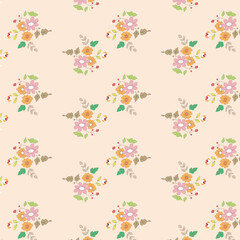 Seamless floral natural abstract pattern white background 