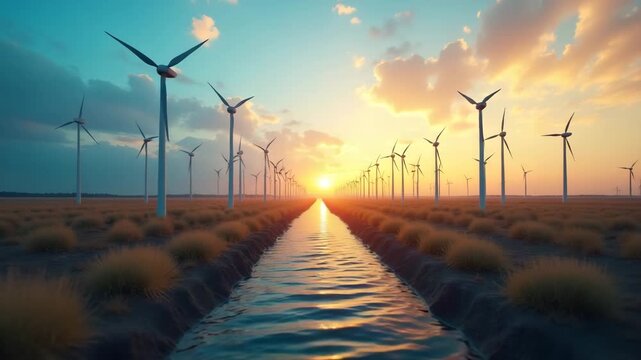 Comparative Study of Alternative Energy vs Oil: Analyzing Renewable Technologies & Fossil Fuel Performance for Sustainable Energy Transition Strategies in Photo Stock Concept