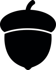 Black acorn silhouette icon © Safwan Creatives