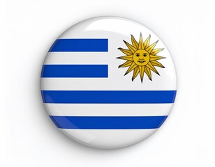 Obraz premium Uruguay Flag Badge Pin - Official National Emblem of Uruguay 