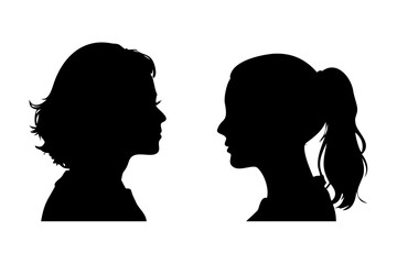 silhouette of a woman with a hair
