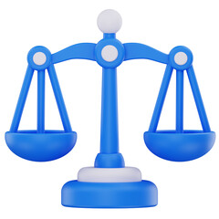 3D Justice Scale Icon