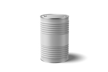Standing of Blank Drum Barrel, 3D Illustration