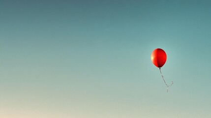 Fototapeta premium Red balloon floating in sky