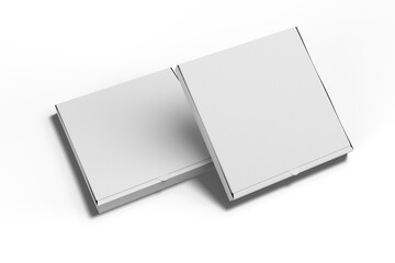 Double of Blank Pizza Box, 3D Illustration