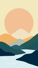 winter landscape with mountains