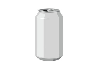 A gray aluminum beverage can with a pull tab on top and subtle shading for depth