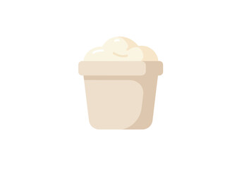 A stylized lightbeige ice cream cup