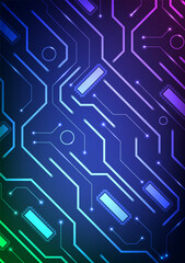 Digital technology circuit background. Design for circuit system chip microchip futuristic abstract internet of things and machine learning.