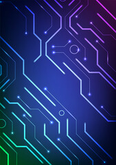 Digital technology circuit background. Design for system futuristic abstract quantum cyber network electronic and circuit board.