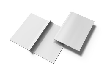 High Angle View of A4 Magazine, 3D Illustration