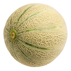 Fresh Whole Muskmelon Isolated on Transparent Background – PNG