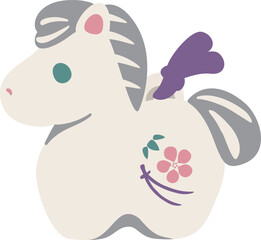 馬　うま　子馬　午　午年　土鈴　年賀　年賀状素材　2026　かわいい　和風モダン　イラスト