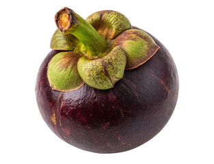 Fresh Whole Mangosteen Fruit Isolated on Transparent Background – PNG