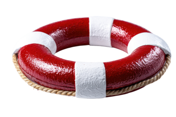 Red and white life preserver (4)