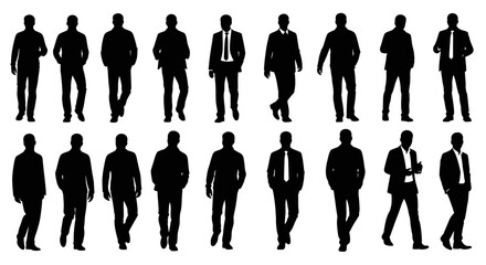 Elegant Silhouette Collection: a collection of diverse silhouette poses, in various attire showcasing timeless elegance.